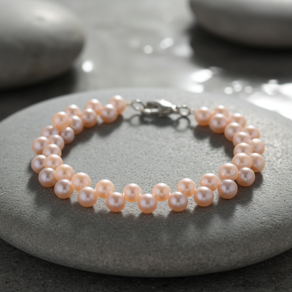 Zoetwater parel armband Zanty - close-up