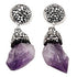 Paarse edelstenen oorknoppen met amethist en stras steentjes | Bright Amethyst