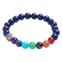 Blauwe edelstenen armband met lapis lazuli, zilveren Boeddha en verschillende soorten en kleuren edelstenen | Elastisch | Lapis Lazuli Silver Buddha Gemstones