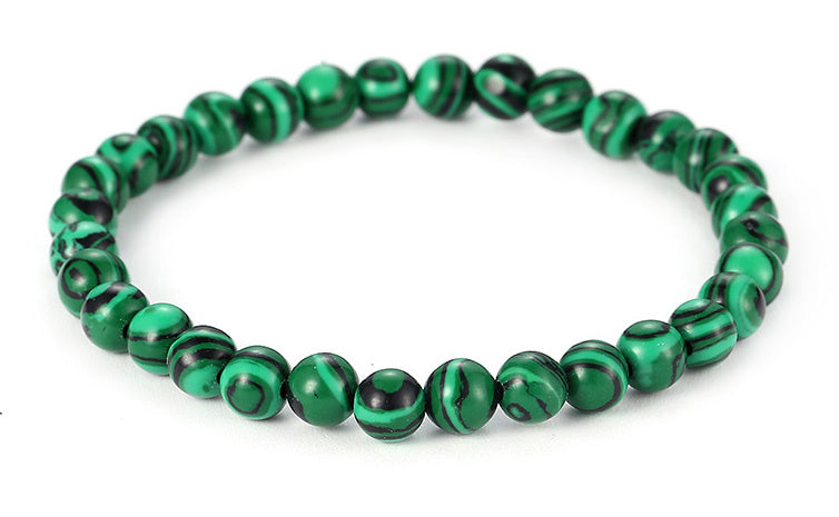 Groene edelstenen armband met malachiet, elastisch | Malachite Small