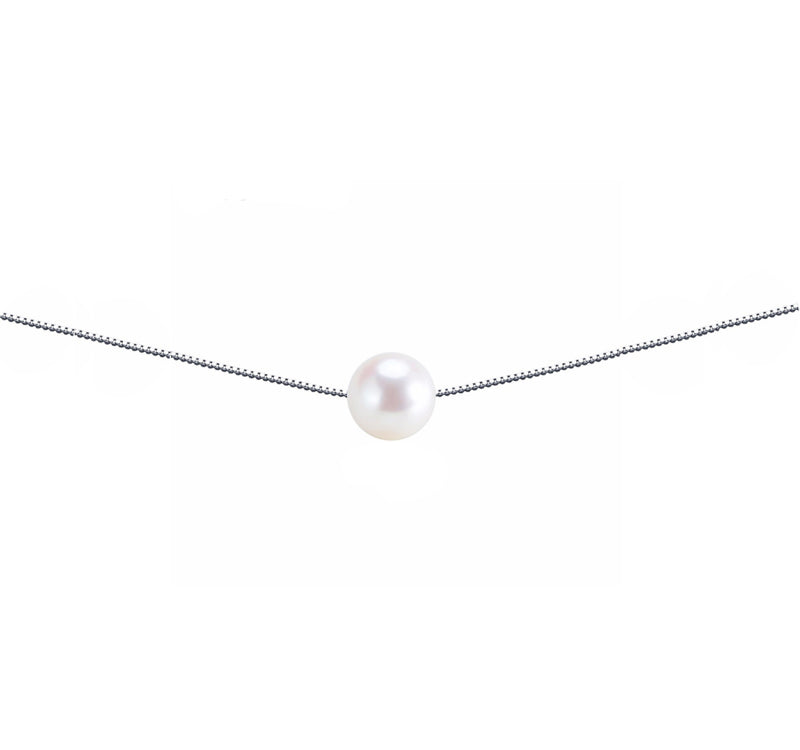 Witte zoetwater parelketting met sterling zilver (925) | Silver One White Pearl