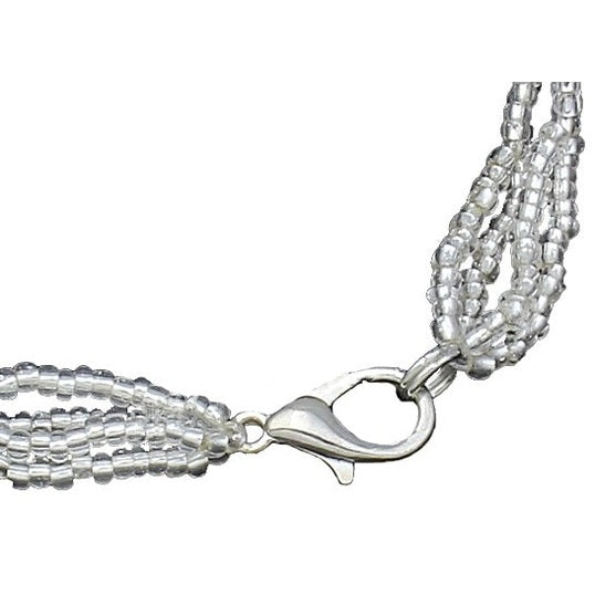 Slotje van wit zoetwater parel armband met paars facet geslepen kristallen | Pearl Crystal Purple