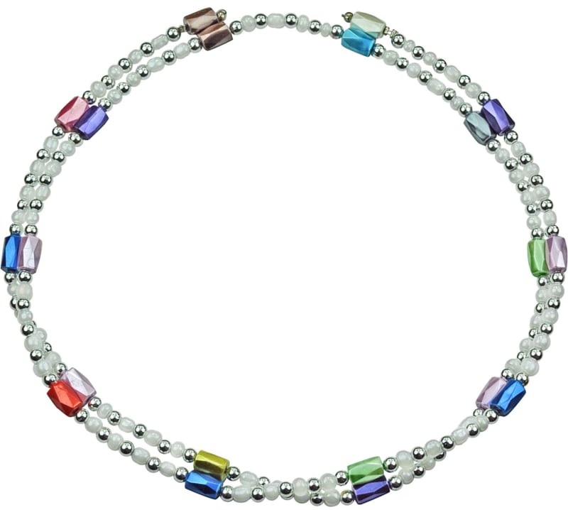 Edelstenen ketting Color White Magnetite Wrap