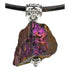 Detail van paarse edelstenen ketting met kwarts hanger | Quartz Purple