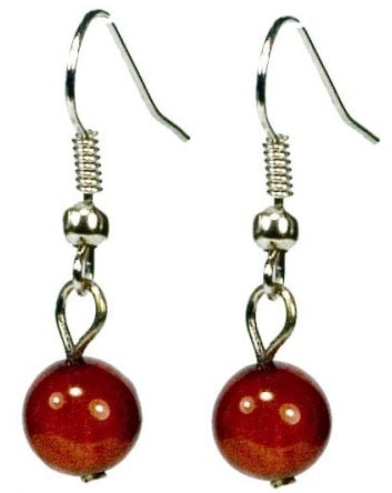 Oranje rode edelstenen oorbellen met carneool en sterling zilver (925) | Dangling Carnelian