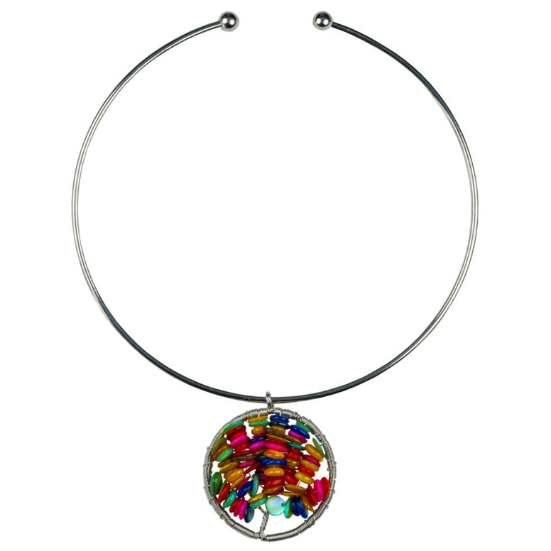 Gekleurde parelmoeren schelpen ketting | Multi Shell Tree