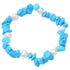 Wit zoetwater parel armband met blauwe edelstenen turkoois, elastisch | Pearl Turquoise Chip