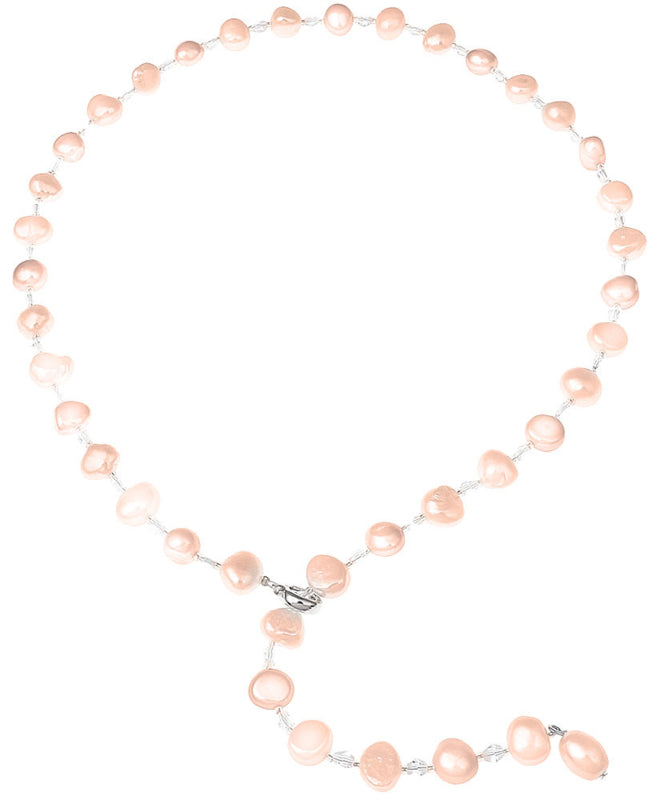 Verstelbare zoetwater parelketting met zalm kleurige parels | Adjustable Pearl Peach