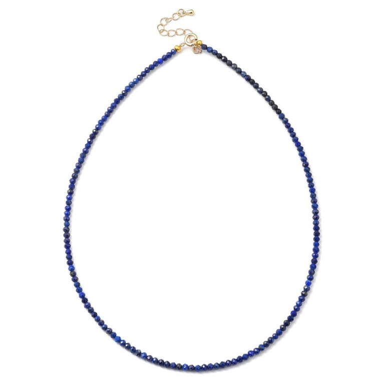 Blauw edelstenen armband met facet geslepen lapis lazuli en goud edelstaal | Lapis Lazuli Mini