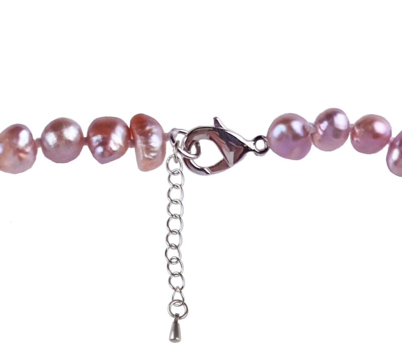 Slotje van handgeknoopt zoetwater parel armband met roze parels en sterling zilver (925) | Rosabel