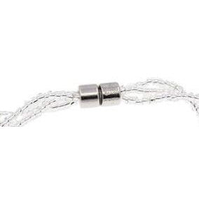 Magneetslotje van zoetwater parelketting met witte parels in 3 rijen | Twine Pearl White 2