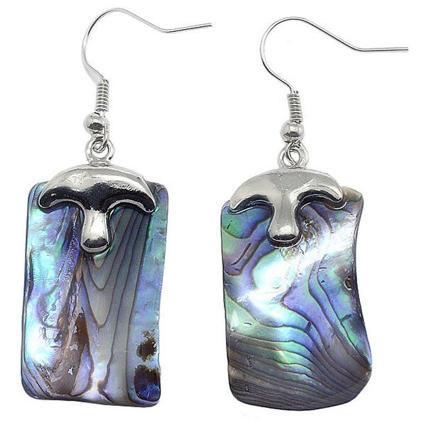 Parelmoeren oorbellen met abaloon met sterling zilver 925 ander paar | Shell Peacock