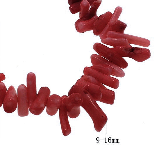 Detail van Rood koralen armband met maatindicatie | Elastisch | Red Coral Stick