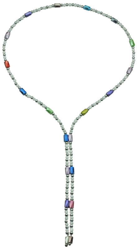 Edelstenen ketting Color White Magnetite Wrap