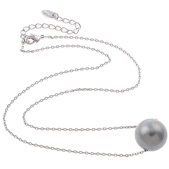 Grijze mother of pearl parelketting | Shiny Ball Grey