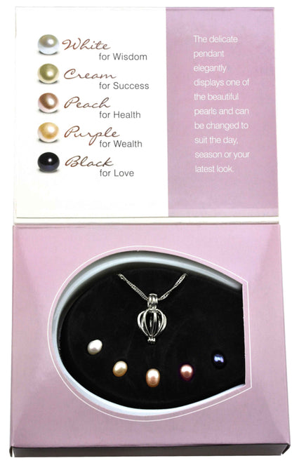 Cadeau set parelketting met hanger verpakking open geklapt | Gift Box Hearts