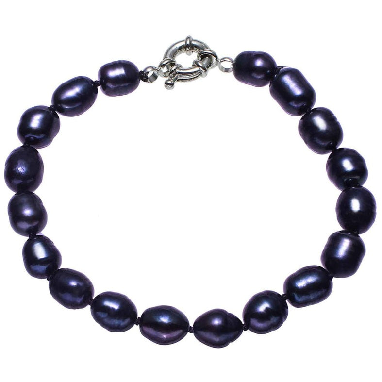 Zoetwater parel armband met zwart blauwe parels | Lita