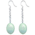 Lange groene edelstenen oorbellen met amazoniet en sterling zilver (925) | Dangling Amazonite Oval