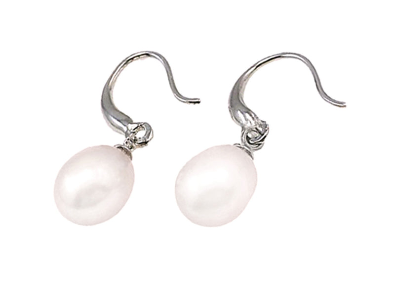 Witte zoetwater parel oorbellen, oorbel hangers | Maureen W