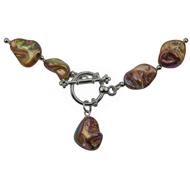 Slotje van  bruin gekleurde parelmoeren schelpen ketting | Shell AB Brown