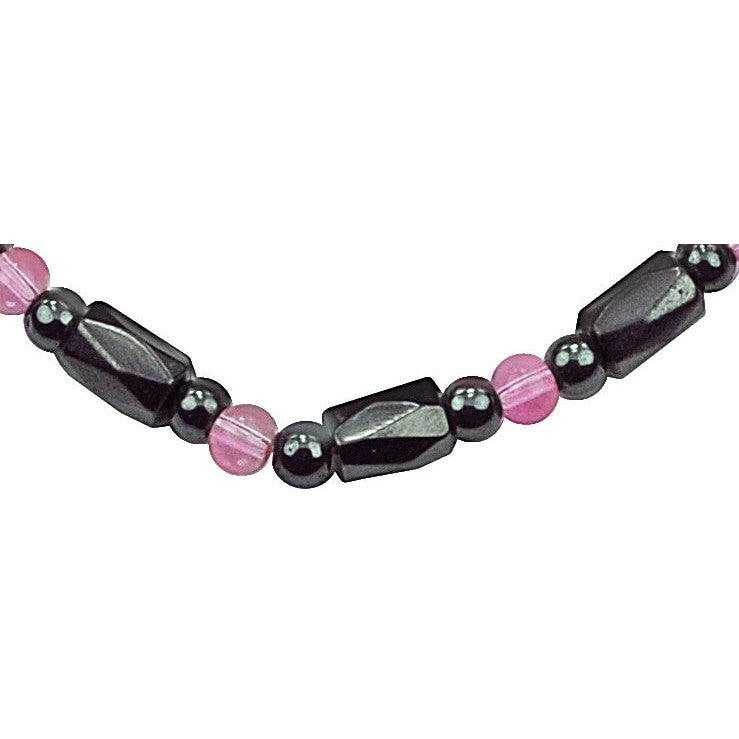 Detail van zwarte edelstenen armband met magnetiet en magneetslot | Magnetite Rosé Crystal