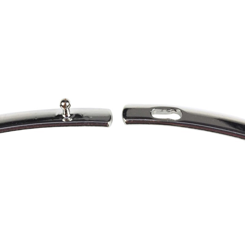 Slotje van grijze parelmoeren ketting met hanger | Donut Round Black Shell