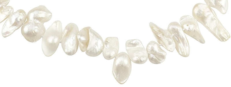 Detail van zoetwater parelketting met witte parels en sterling zilver (925) | Winky