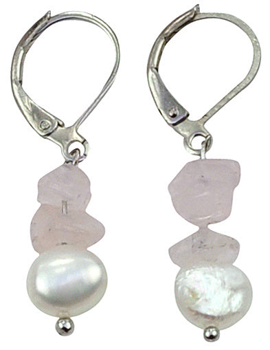 Witte zoetwater parel oorbellen met sterling zilver (925) | Sweet Heart