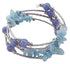 Blauw edelstenen wikkelarmband met aventurien en aquamarijn | Four loops Wrap Blue Gemstone