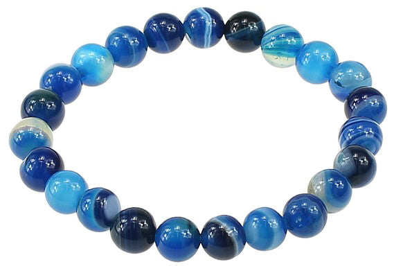 Blauw edelstenen armband met agaat, elastisch | Little Blue Lace Agate