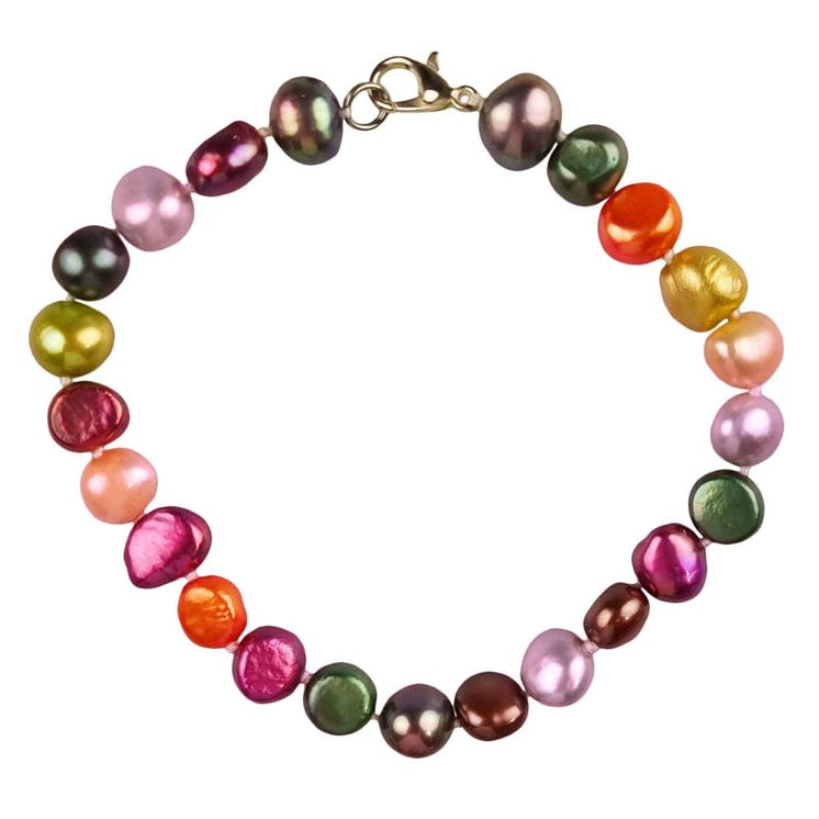 Zoetwater parel armband met veel kleurtjes | set Decorative Bold