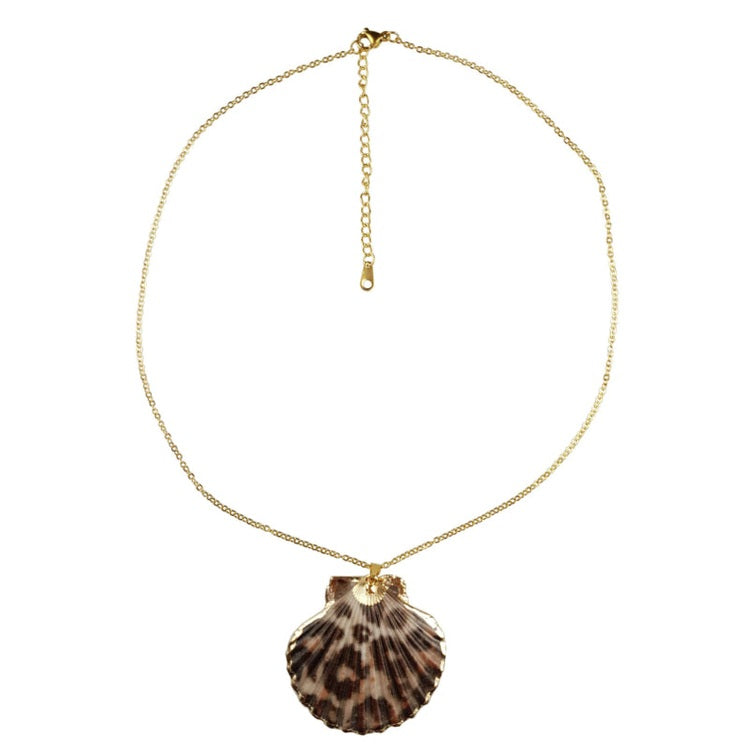 Schelpen ketting met shell schelp en goud edelstaal | Gold Sea Shel Panther
