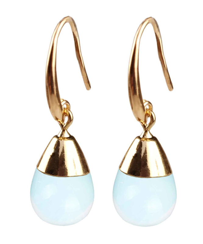 Blauwe edelstenen oorbellen met opaal