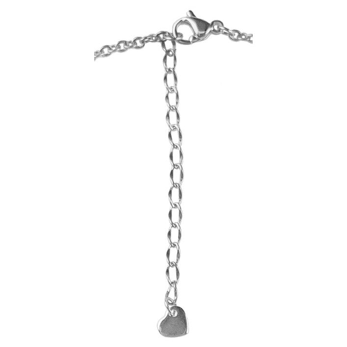 Slotje van zilveren edelstenen ketting met zilver edelstaal en hematiet stenen die het woord LOVE in morse code weer geeft | Morse Code Love Silver Hematite