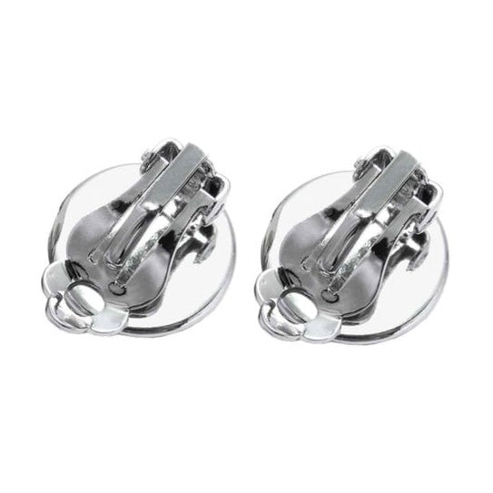 Licht blauwe edelstenen clips oorbellen met opaal achteraanzicht | Sea Opal Clips