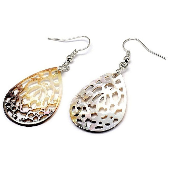 Parelmoeren oorbellen Bohemian Shell Drop B