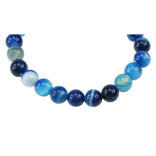 Detail van blauw edelstenen armband met agaat | Little Blue Lace Agate