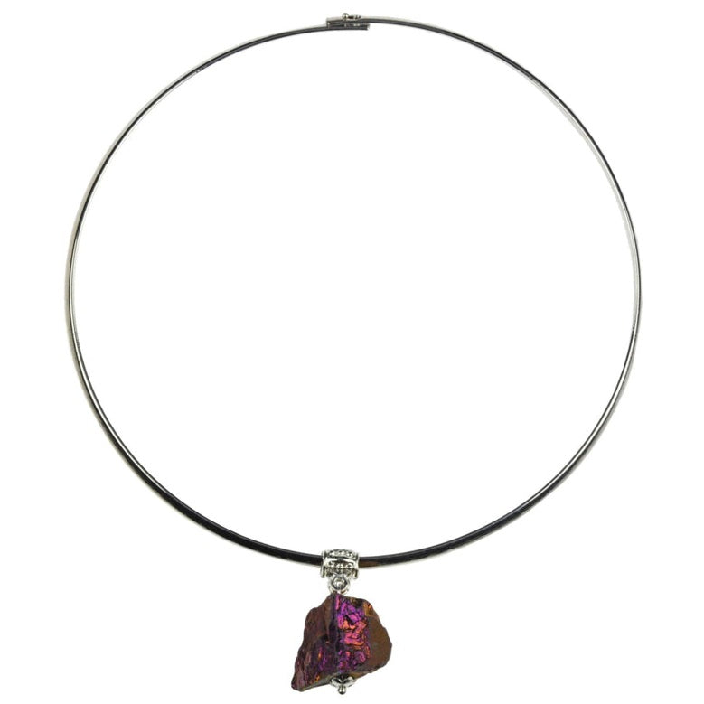 Paarse edelstenen ketting met kwarts hanger | Quartz Purple