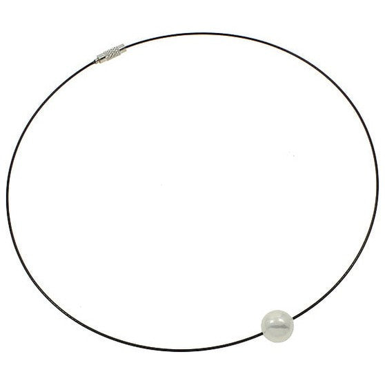 Mother of pearl parelketting met een witte parel | set Wire Shiny Ball White