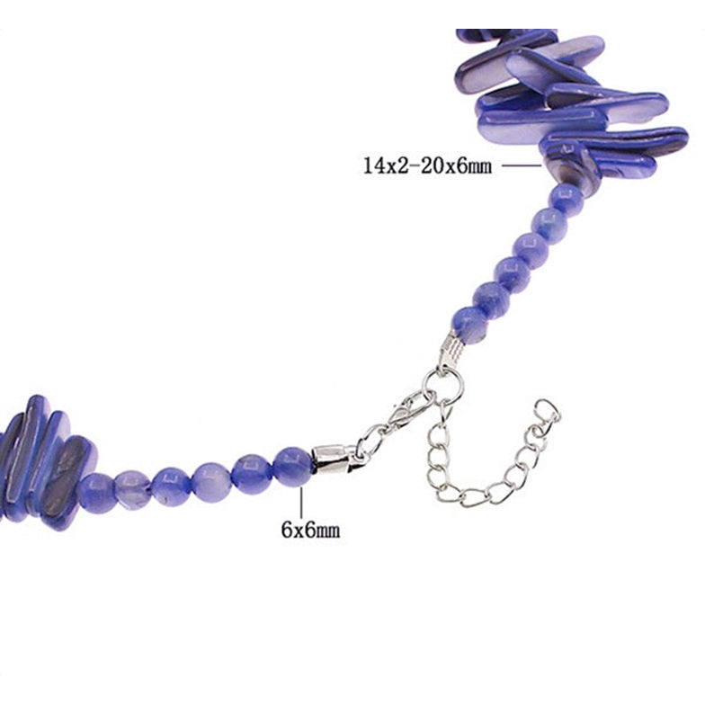 Slotje van parelmoeren ketting met blauw parelmoer en sterling zilver (925) | Blue Shell Chip