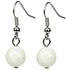 Witte edelstenen oorbellen met sterling zilver (925) | Dangling White Ball