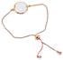 Wit zoetwater parel armband met schuif sluiting | One Gold Coin Pearl Chain
