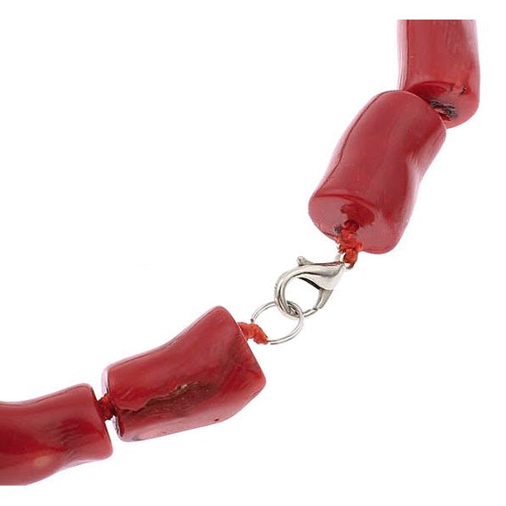 Slotje van rood koralen ketting met sterling zilver (925) | Carmen