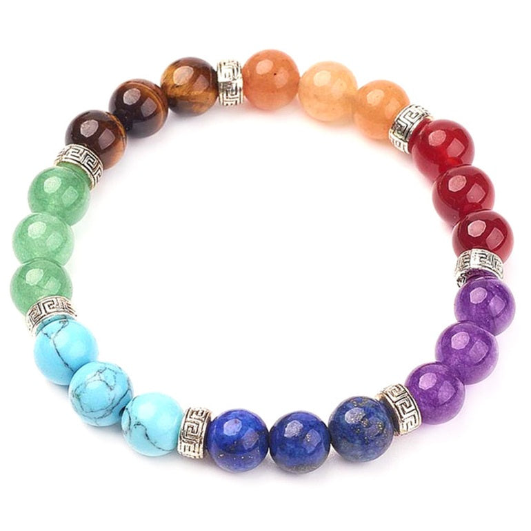 Edelstenen armband met veel gekleurde edelstenen | Elastisch | Mix Gemstone