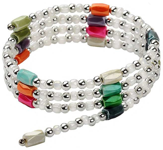 Edelstenen ketting Color White Magnetite Wrap