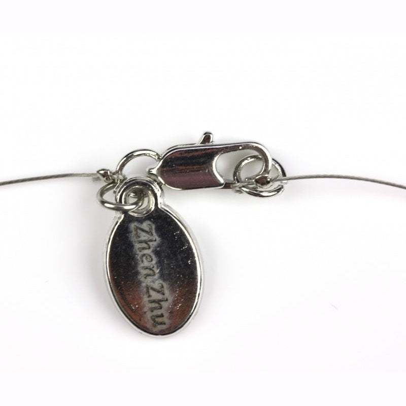 Slotje van zoetwater parelketting met witte parel en sterling zilver (925) | Single Pearl Wire W