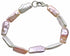 Zoetwater parel armband met rechthoekige pastel kleurige parels en sterling zilver (925) | Pearl Rectangle Soft Colors