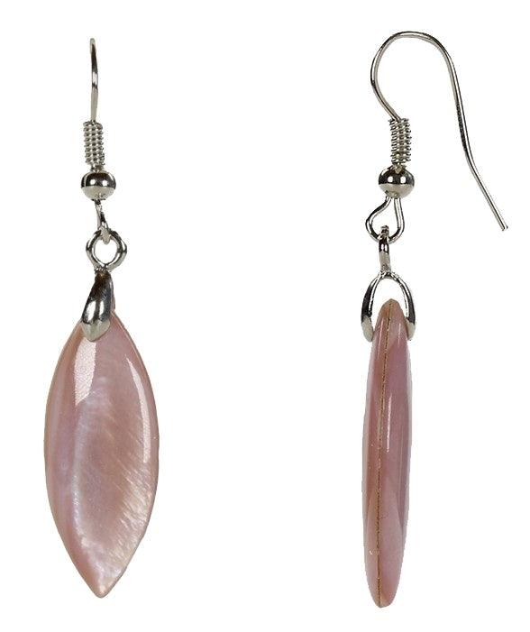 Roze parelmoeren oorbellen met sterling zilver (925) | Pink Shell