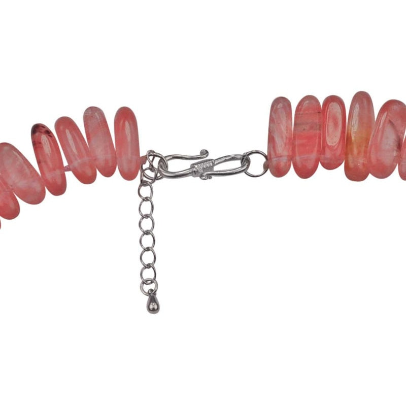Slotje van rode edelstenen ketting met kersenkwarts | Cherry