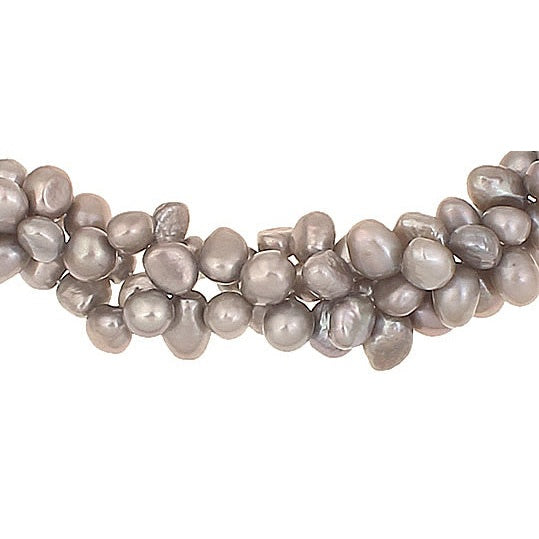 Detail van zoetwater parelketting met 3 rijen parels | Agina